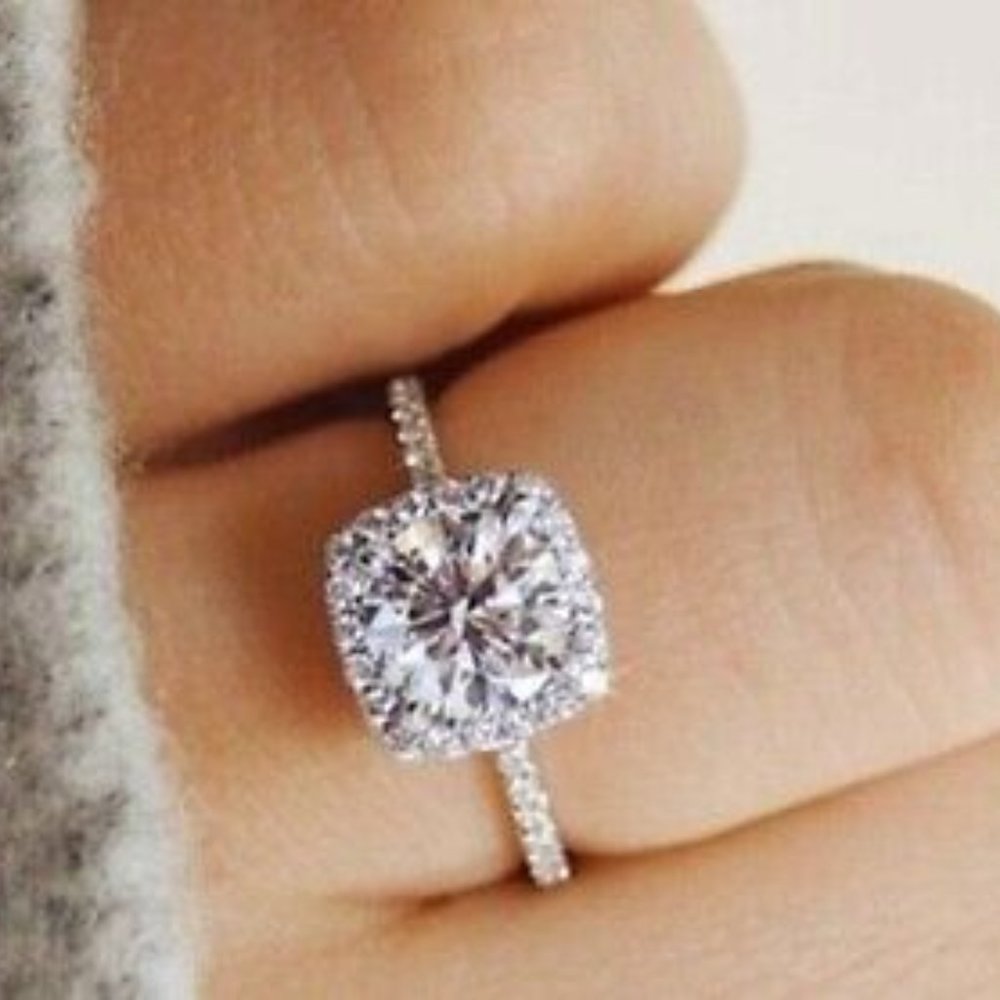 Classic Princess Cut Zircon Promise/Engagement Fashion Ring